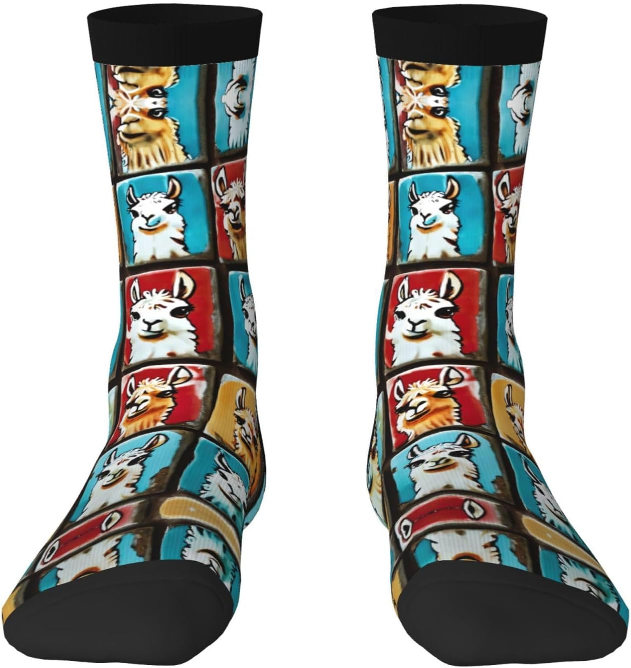Chaussettes fantaisie – unisexe, hauteur mi-mollet, à motifs, respirant